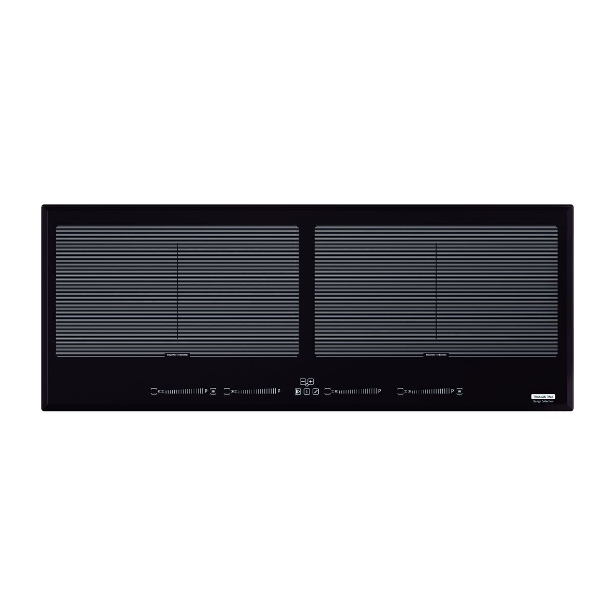 Cooktop por Induo Tramontina Slim Slider Bridge 4EI 90 em Vidro Preto