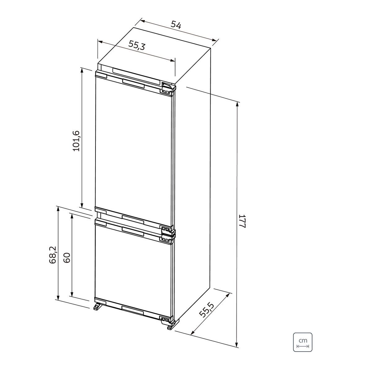 Refrigerador de Revestir/Embutir Tramontina 220 V Frost Free 250 L - 94897001